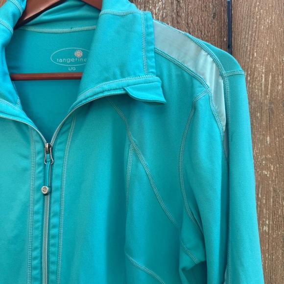 TANGERINE Women's Teal Full Zip Mesh Athletic Jacket Sweatshirt Size Large - Picture 7 of 12